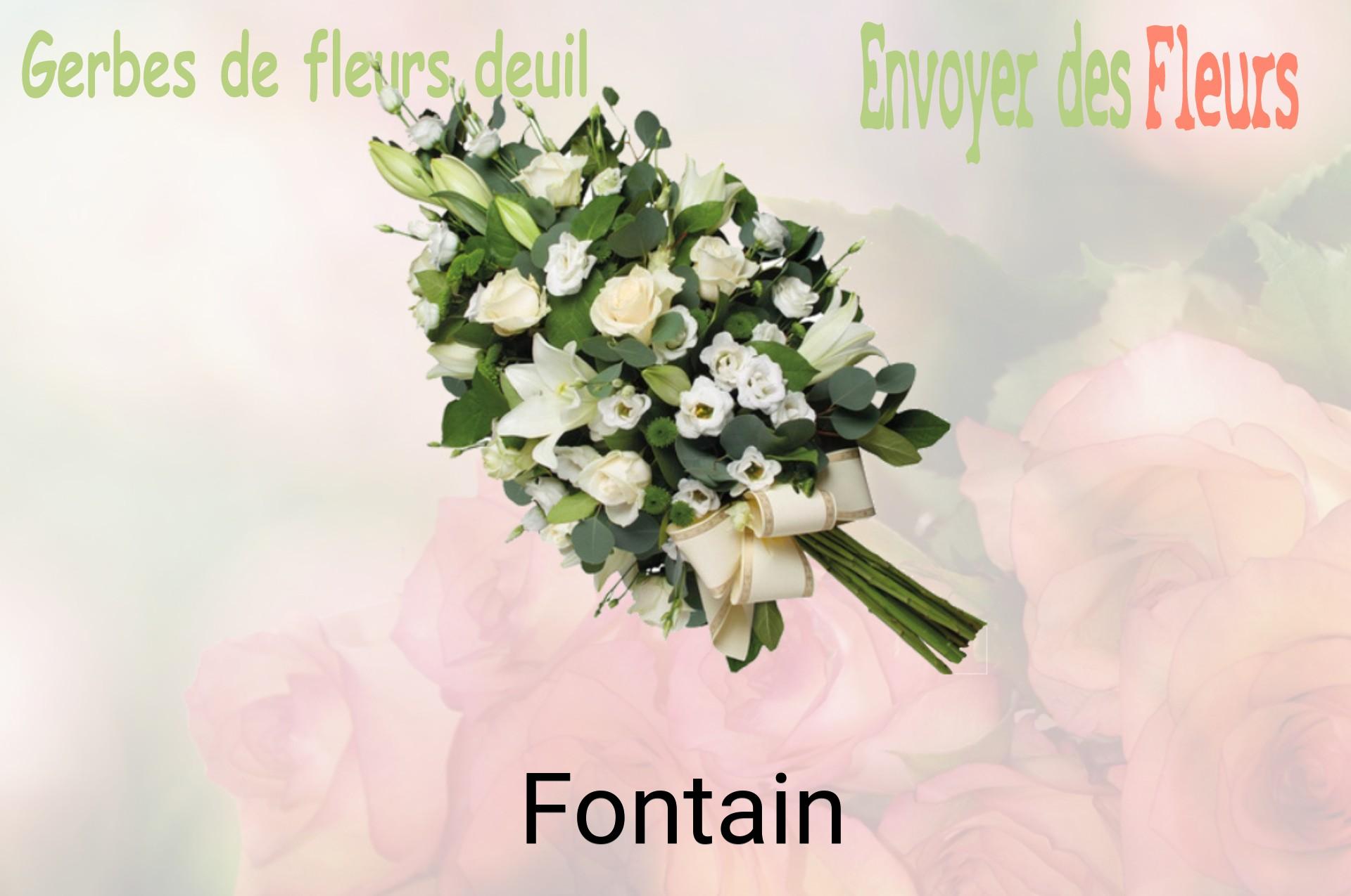 Gerbe de fleurs de deuil livrée à Fontain